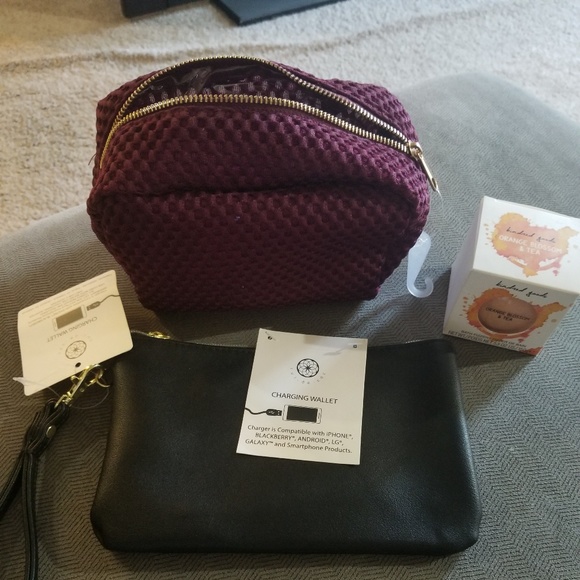 Charging Wallet w/ Wristlet and Makeup Bag - Picture 2 of 4